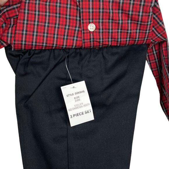 NEW Dockers Plaid Train 3-Piece Set 24 Months Formal Holiday - Picture 5 of 7